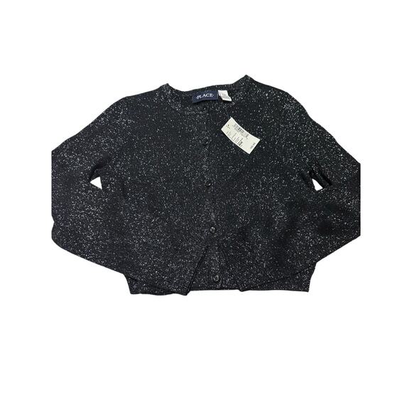 Children’s place M 7/8 black silver cardigan sweater nwt perfect holidays - Picture 1 of 6
